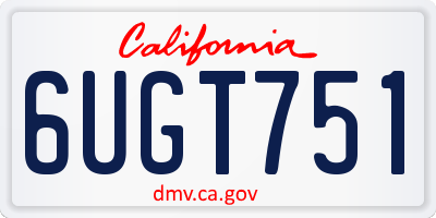 CA license plate 6UGT751