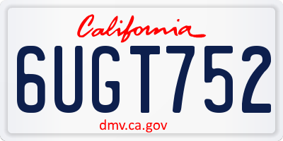 CA license plate 6UGT752