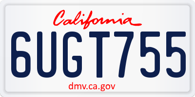 CA license plate 6UGT755