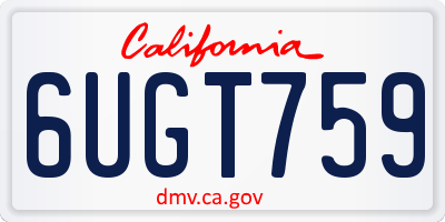 CA license plate 6UGT759