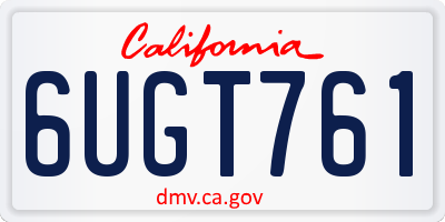 CA license plate 6UGT761