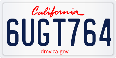 CA license plate 6UGT764