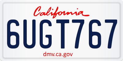 CA license plate 6UGT767