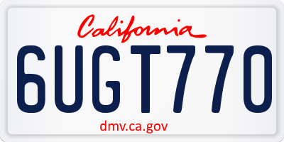 CA license plate 6UGT770