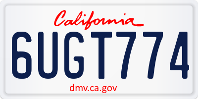 CA license plate 6UGT774