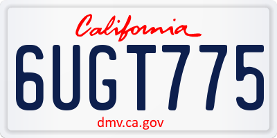 CA license plate 6UGT775
