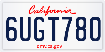 CA license plate 6UGT780