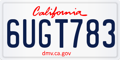 CA license plate 6UGT783