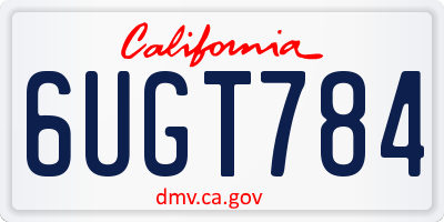 CA license plate 6UGT784
