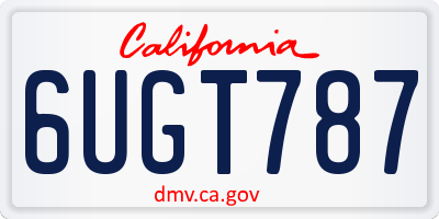 CA license plate 6UGT787