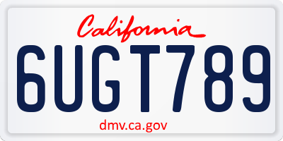 CA license plate 6UGT789