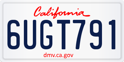 CA license plate 6UGT791