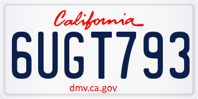 CA license plate 6UGT793