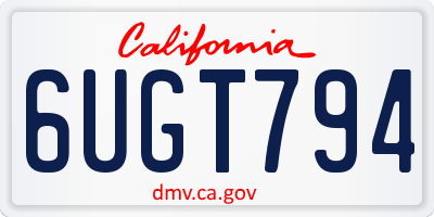 CA license plate 6UGT794