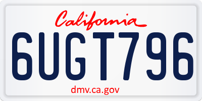 CA license plate 6UGT796