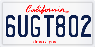 CA license plate 6UGT802