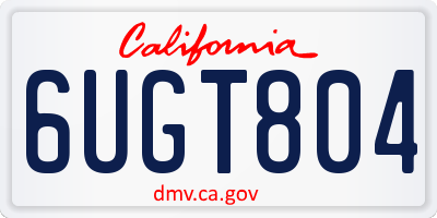 CA license plate 6UGT804