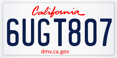 CA license plate 6UGT807