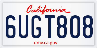 CA license plate 6UGT808