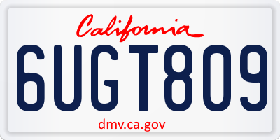 CA license plate 6UGT809