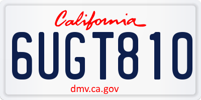 CA license plate 6UGT810