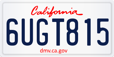 CA license plate 6UGT815