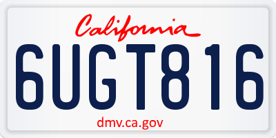CA license plate 6UGT816