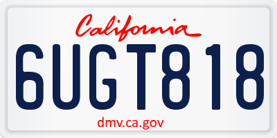 CA license plate 6UGT818