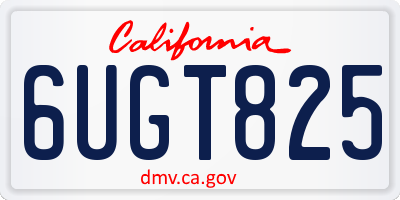 CA license plate 6UGT825