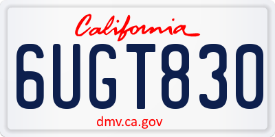 CA license plate 6UGT830