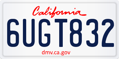 CA license plate 6UGT832