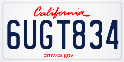 CA license plate 6UGT834
