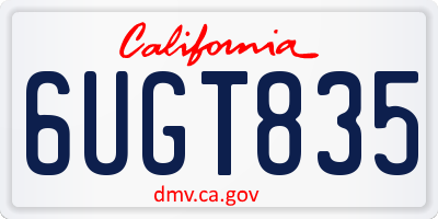 CA license plate 6UGT835