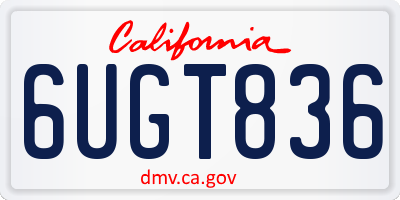 CA license plate 6UGT836