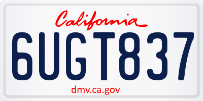 CA license plate 6UGT837