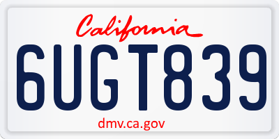 CA license plate 6UGT839