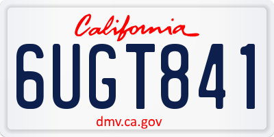 CA license plate 6UGT841