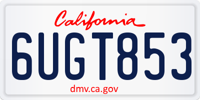 CA license plate 6UGT853