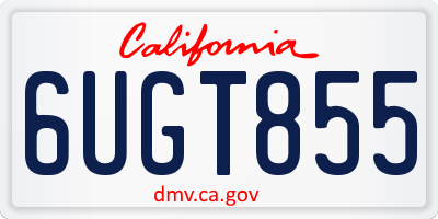 CA license plate 6UGT855
