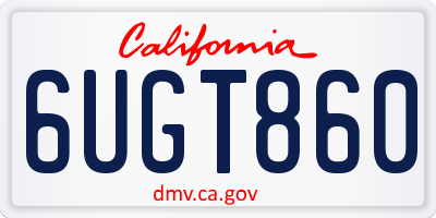 CA license plate 6UGT860