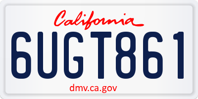 CA license plate 6UGT861