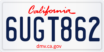 CA license plate 6UGT862