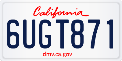 CA license plate 6UGT871