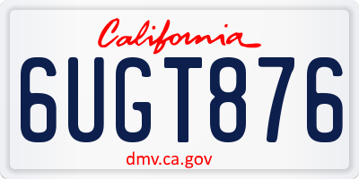 CA license plate 6UGT876
