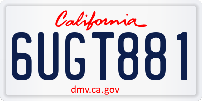 CA license plate 6UGT881