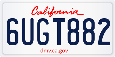 CA license plate 6UGT882