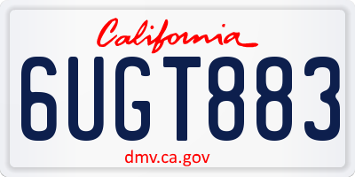 CA license plate 6UGT883
