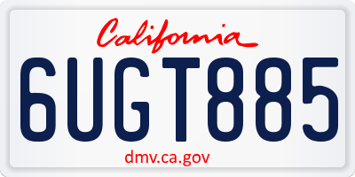 CA license plate 6UGT885