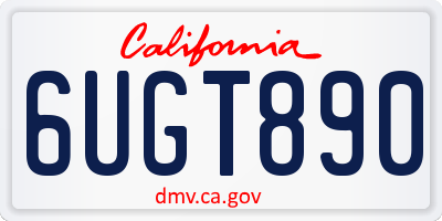 CA license plate 6UGT890