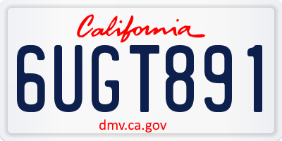 CA license plate 6UGT891